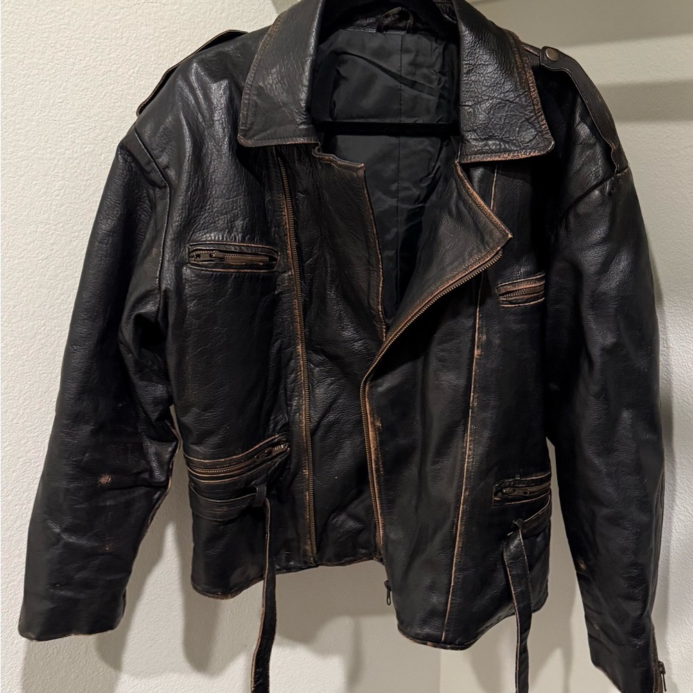Brown Leather Jacketed